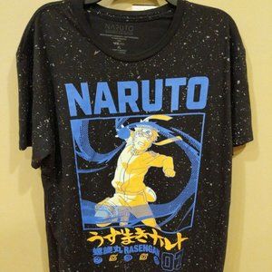 Naruto Shippuden Collection Naruto Square Black Splatter Men's T-shirt